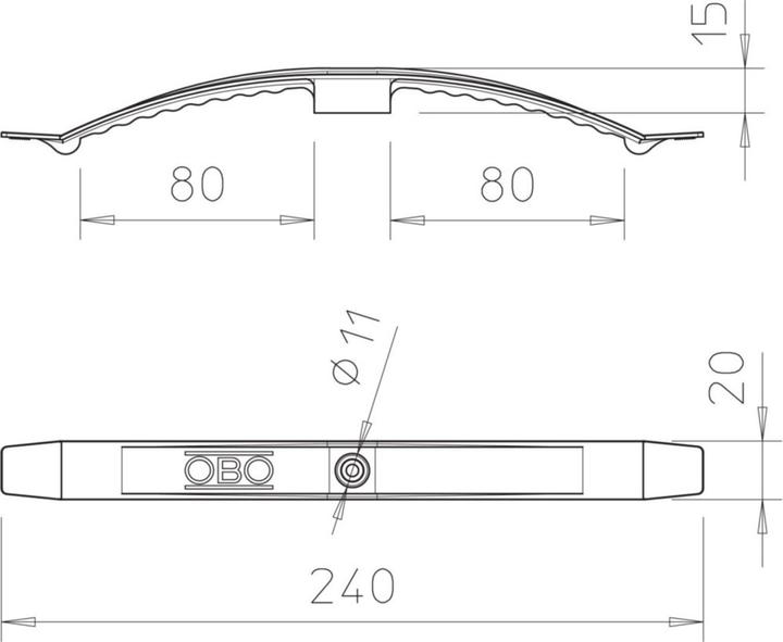 Actual product image OBO Bettermann OBO 2033 AS cable clamp 2x8 NYM3x1.5 PA attachable light g