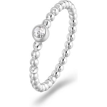 Sagapo, Ring, S'AgapÃµ - Minimalist steel ring with For Love SFV46 crystal - Circuit: 58 mm, (58)