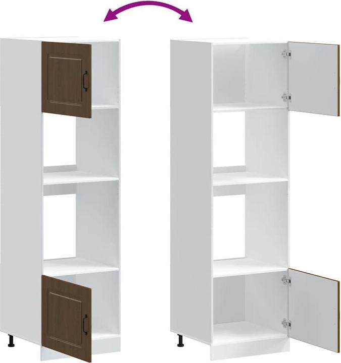 Image du produit vidaXL Armoires de cuisine 2 pcs. Lucca brun imitation chêne Matériau dérivé du bois (60 x 57 x 207 cm)