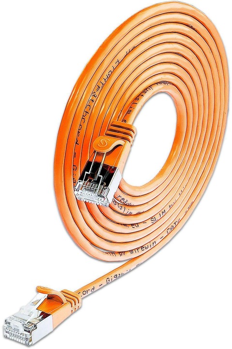Productafbeelding Wirewin Slanke patchkabel: F/FTP, 7,5m, oranje (U/FTP, CAT6, 7.50 m)
