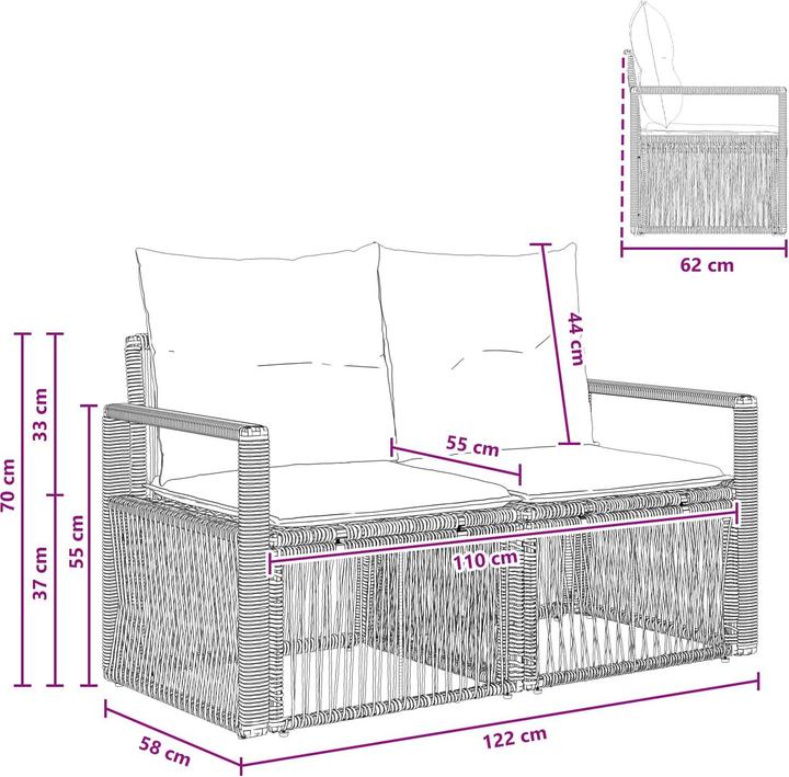 Produktbild vidaXL Outdoor-Sofa