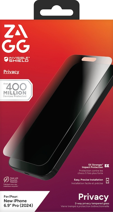 Produktbild Zagg InvisibleShield Glass Elite Privacy (1 Stück, Apple iPhone 16 Pro Max)