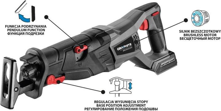 Actual product image Graphite Cordless reciprocating saw Energy + 18V without battery