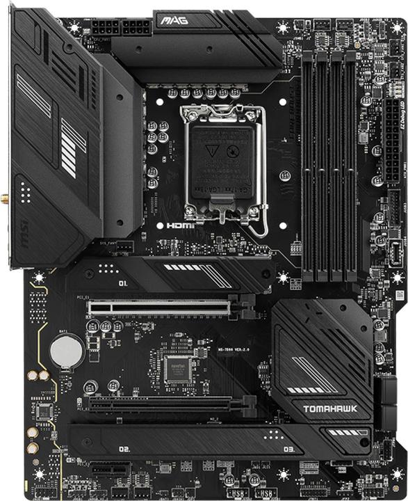 Productafbeelding MSI MB MAG B760 TOMAHAWK WIFI (B760,S1700,mATX,Intel) (LGA 1700, Intel B760, ATX)
