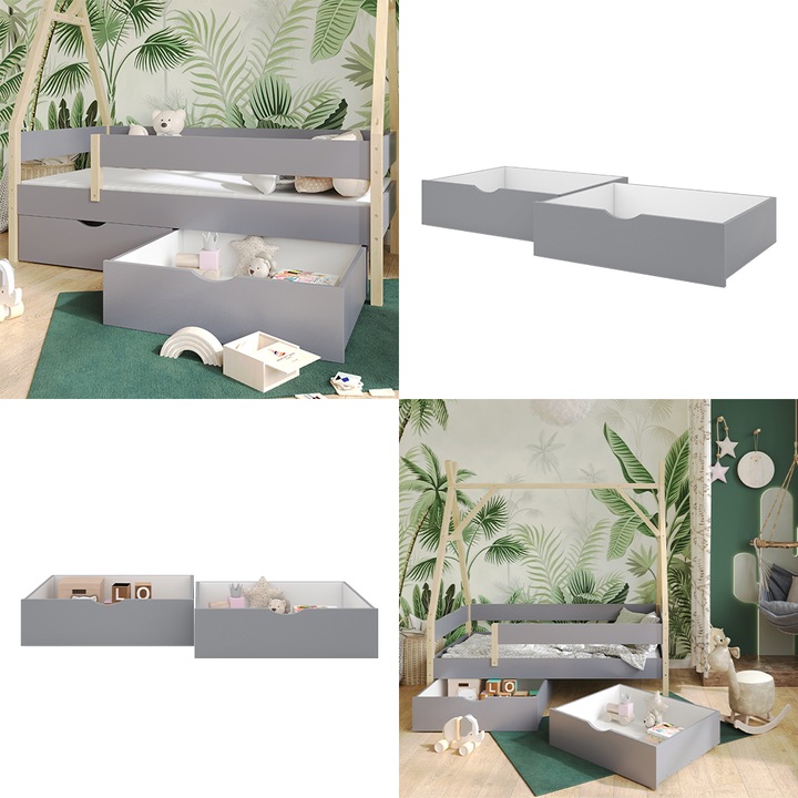Produktbild VitaliSpa Rollschublade Bali, Grau, 78 x 61.8 cm 2er Set