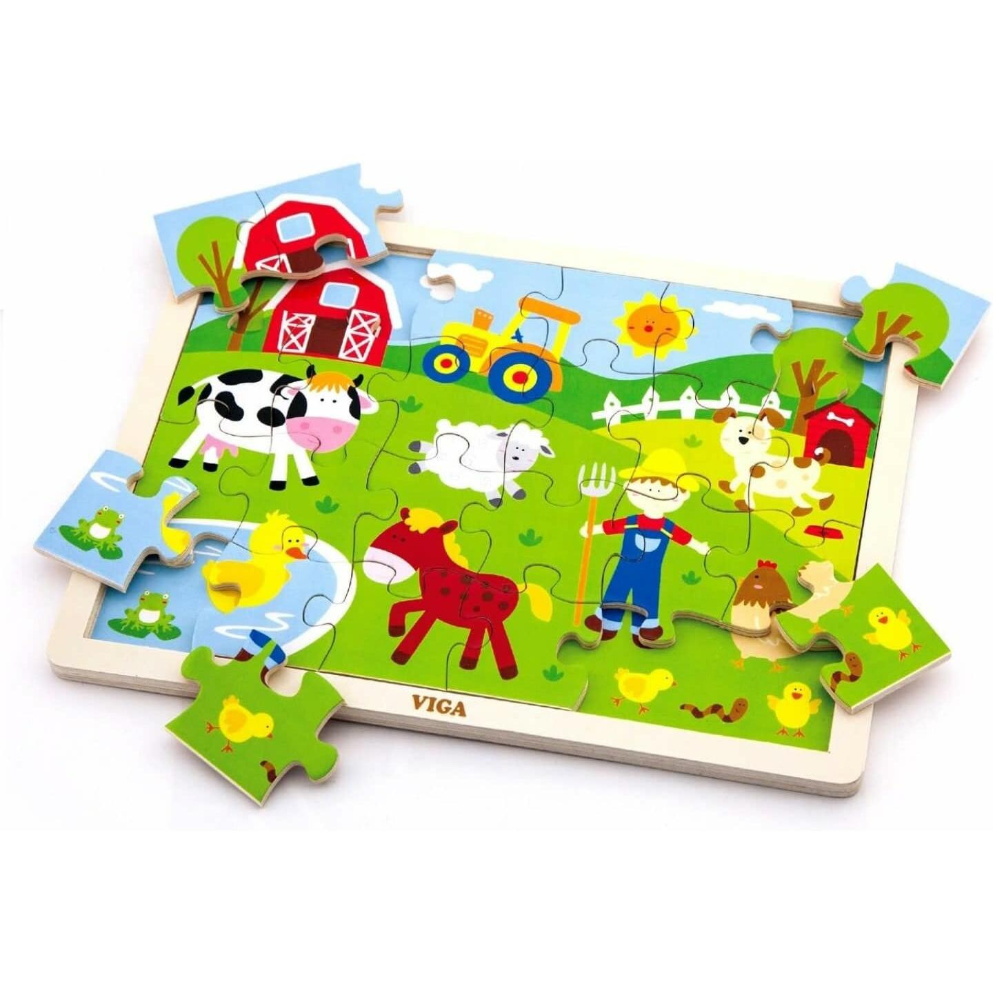 Thumbnail - Viga Toys Viga 50197 24-teiliges Puzzle - Bauernhof