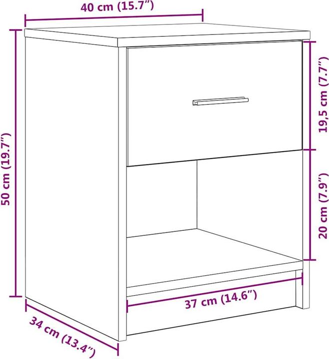 Immagine prodotto vidaXL Nachttisch (40 x 34 x 50 cm)