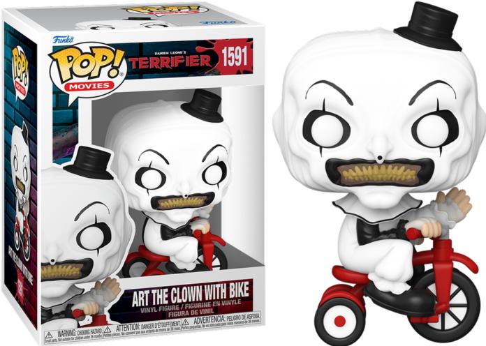 Actual product image Funko Terrifier POP! movies vinyl figurine Art the Clown w/bike 9 cm