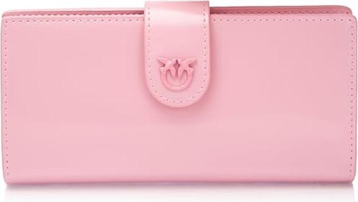 Pinko Horizontale geborsteltes Lederportemonnee glänzendes Reisaccessoire