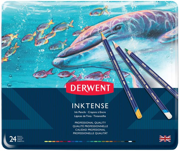 Immagine prodotto Derwent Matita colorata Inktense Set 24 astuccio in metallo (Multicolore, multicolore, 24 x)
