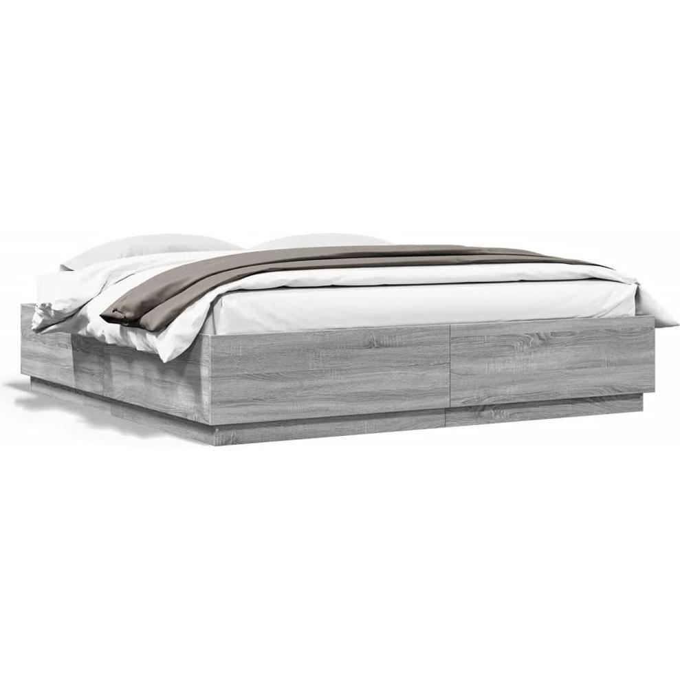 VidaXL, Bett, Bettgestell mit LED (180 x 200 cm)