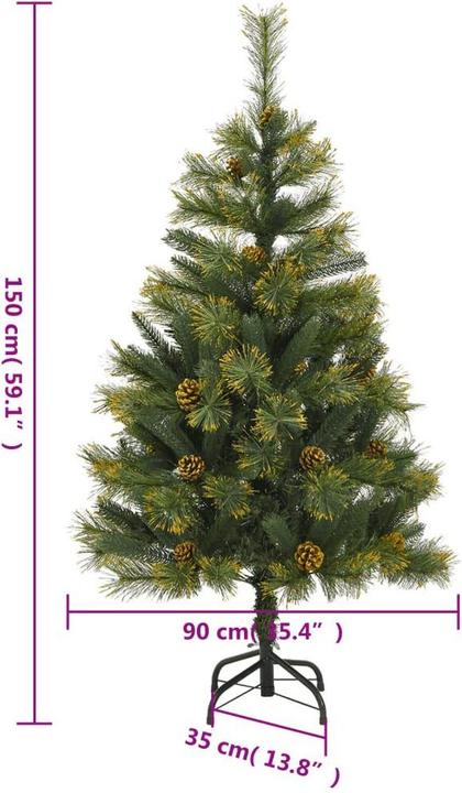 Actual product image vidaXL künstlicher klappbarer Weihnachtsbaum (150 cm)