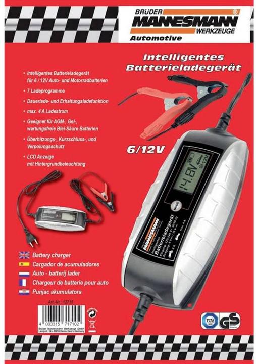 Image du produit Mannesmann Chargeur de voiture (12V, 6V, 4 A)