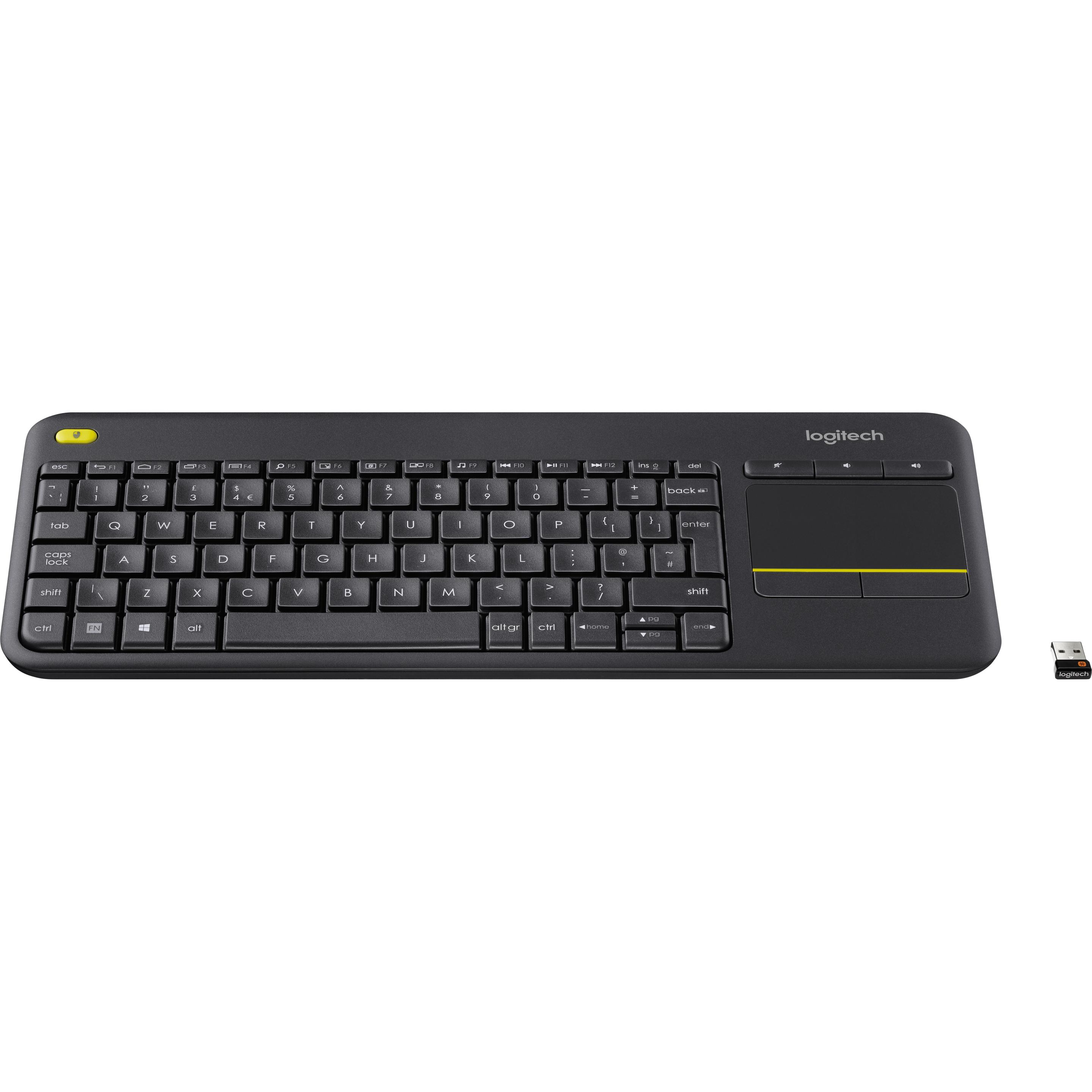 Logitech K400 Plus (DE, Kabellos), Tastatur, Schwarz