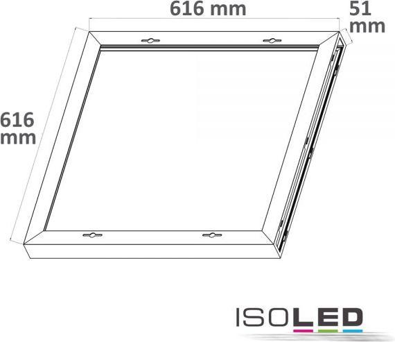 Actual product image Isoled Mounting frame white for LED panel 600x600, quick assembly