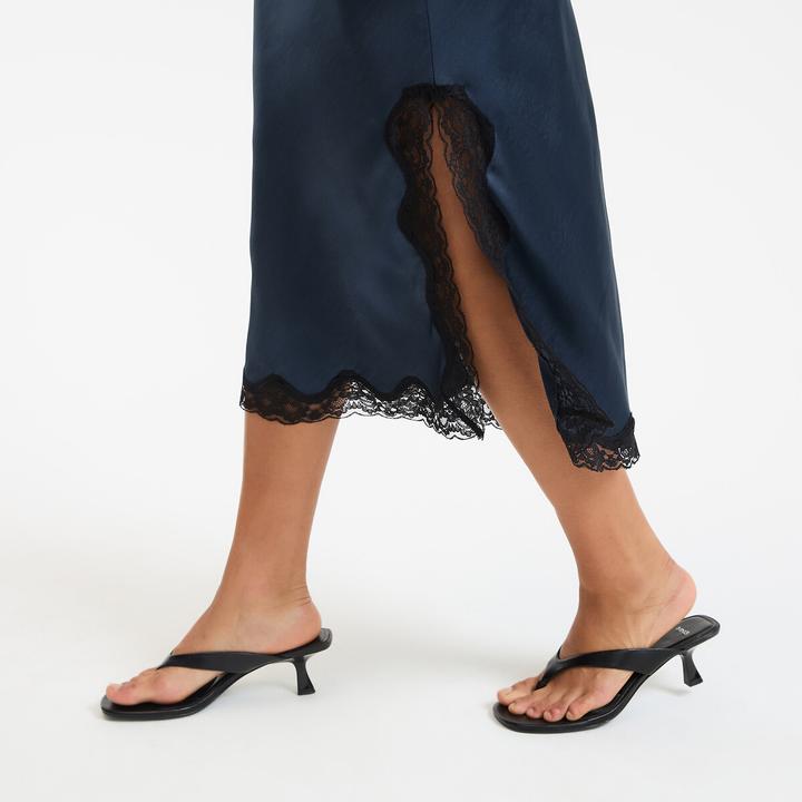 Produktbild La Redoute Collections Gerade geschnittener Rock aus Satin mit Spitzendetail (34)