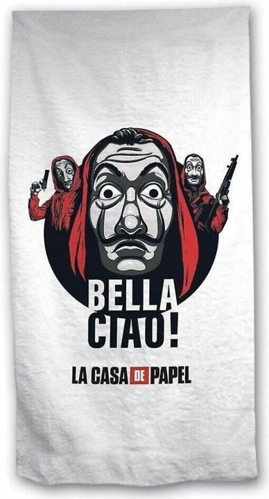 GED La Casa di Carta Telo Mare Cotone Bella Ciao! 140x70cm (140 x 70 cm)