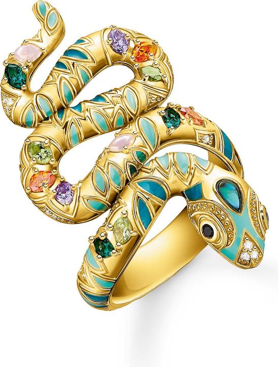 Produktbild Thomas Sabo Ring Bunte Schlange gold (54, 925 Silber)