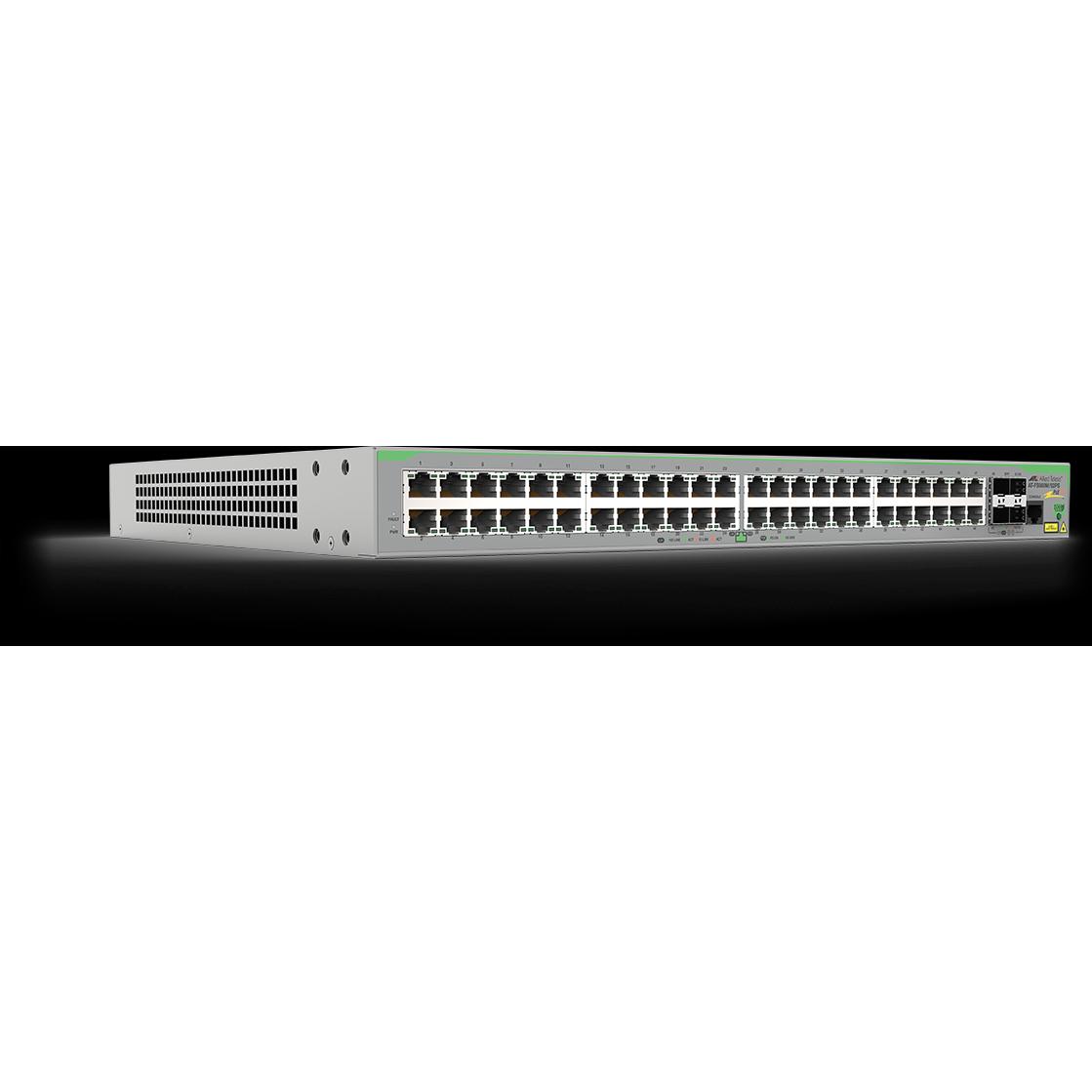 Thumbnail - Allied Telesis 48X10/100T POE+PORTS 4X100/100 (48 Ports), Netzwerk Switch, Grau