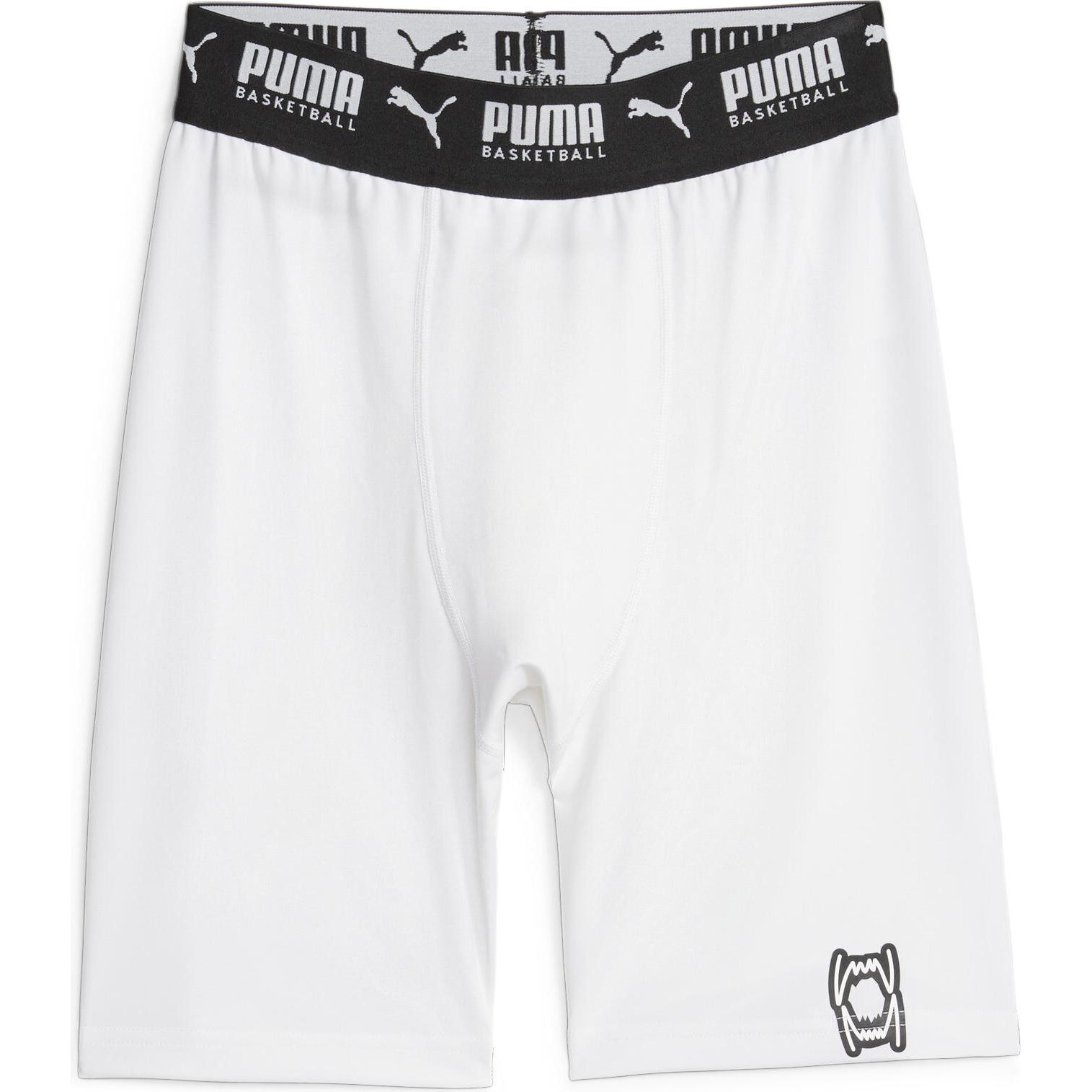 Puma, Herren, Sporthose, Hoops Team Short Baselayer (XL), Weiss, XL