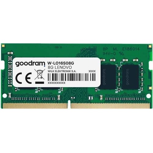 Lenovo GOODRAM W-LO16S08G GOODRAM DDR3 SODIMM 8GB 1600MHz CL11 (1 x 8GB, 1600 MHz, DDR3-RAM, SO-DIMM), RAM