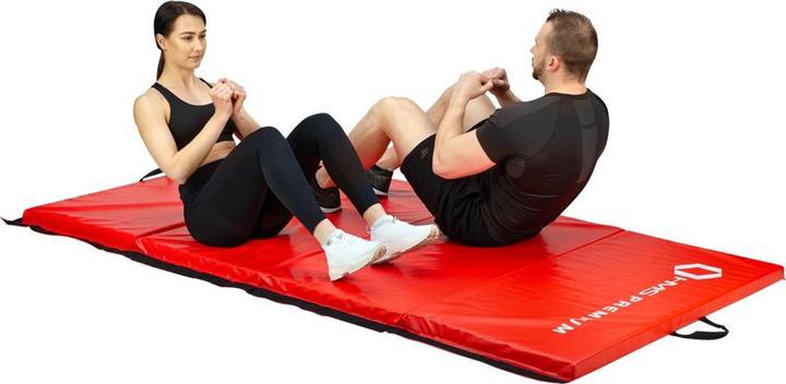 Produktbild HMS Sulankstomas gimnastikos kilimėlis Premium MGS01 2400x1200mm, raudonas (50 mm)