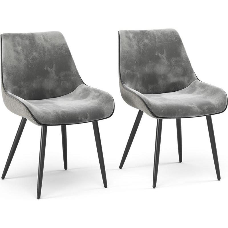 Vicco, Stühle, Esszimmerstuhl Eleganza, Grau, 2er Set