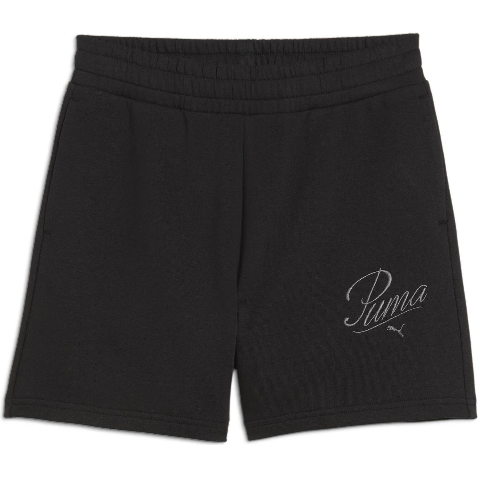 Puma, Damen, Sporthose, ESS SCRIPT High-Waist Shorts 5" (L), Schwarz, L