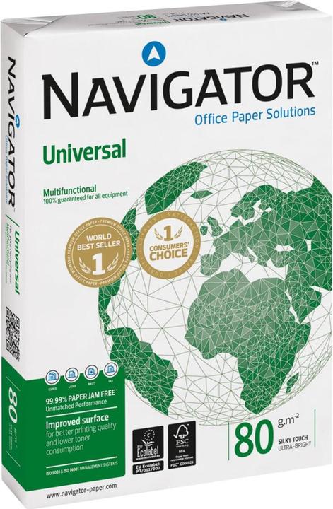 Produktbild Navigator Fischer Papier Kopierpapier Druckerpapier A4 80 g/m², 2500 Stück (80 g/m², A4)