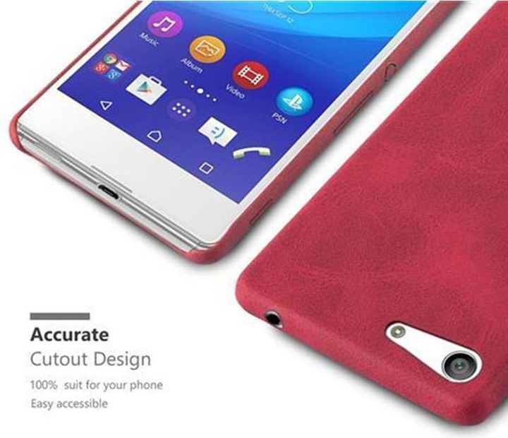 Actual product image Cadorabo Hard cover faux leather with texture (Sony Xperia M5)
