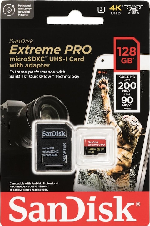 Immagine prodotto SanDisk Extreme PRO UHS-I V30 (128 GB, microSDXC, U3, UHS-I)