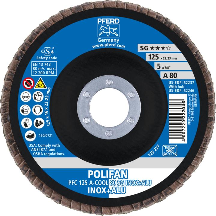 Produktbild Pferd POLIFANFächerscheibe PFC ACOOL 80 SG INOX ALU (80)