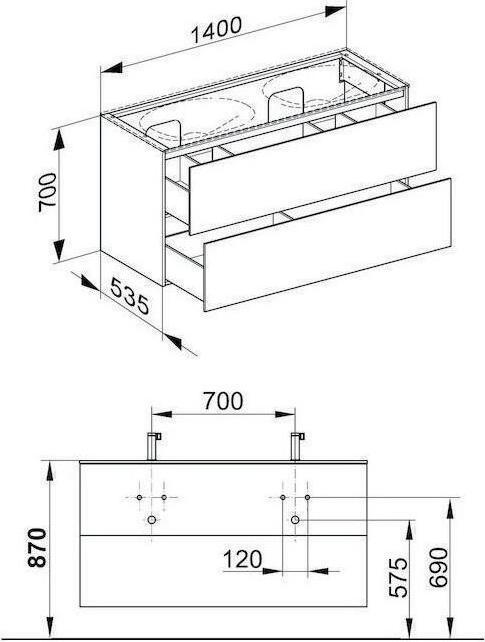Produktbild Keuco WTU EDITION 11 PLANNING 1400x700x535mm we hgl