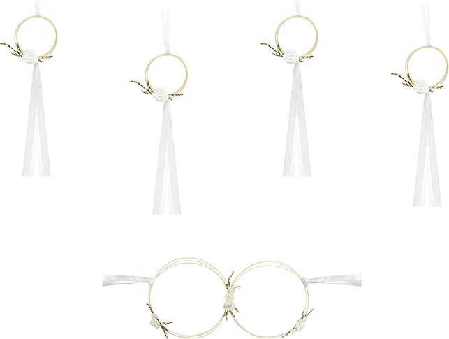 Produktbild Partydeco Rattan car decoration kit, white (1 pkt / 1 pc.) (1 Stück)