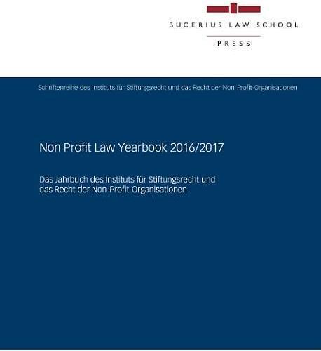 Produktbild Non Profit Law Yearbook 2016/2017 (Deutsch, 2017)