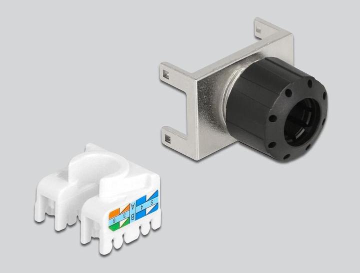 Produktbild Delock Keystone Modul RJ45 Buchse zu LSA Cat.6A 180° werkzeugfrei Metall (Keystone Modul)