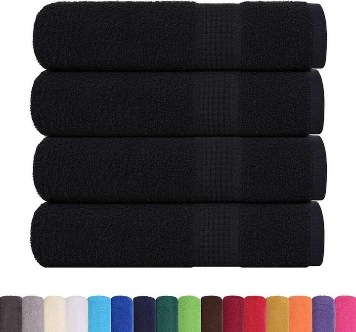 Image du produit vidaXL Serviettes 4 pcs. Noir 50x100 cm 360 g/m² 100% coton Serviette de bain (50 x 100 cm)