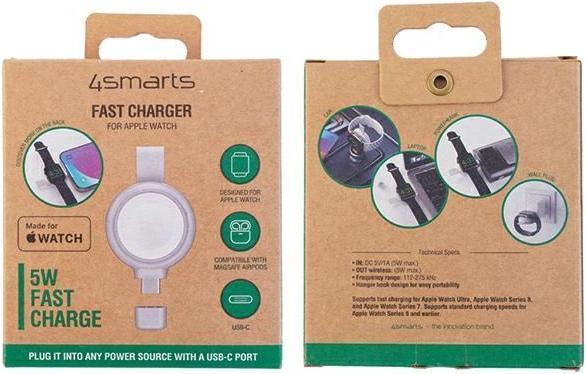Immagine prodotto 4smarts Caricabatterie rapido MFi per Apple Watch argento