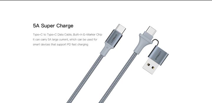 Actual product image Orsen S8 2-IN-1 USB and Type-C 5A 1.5m black (1.50 m)