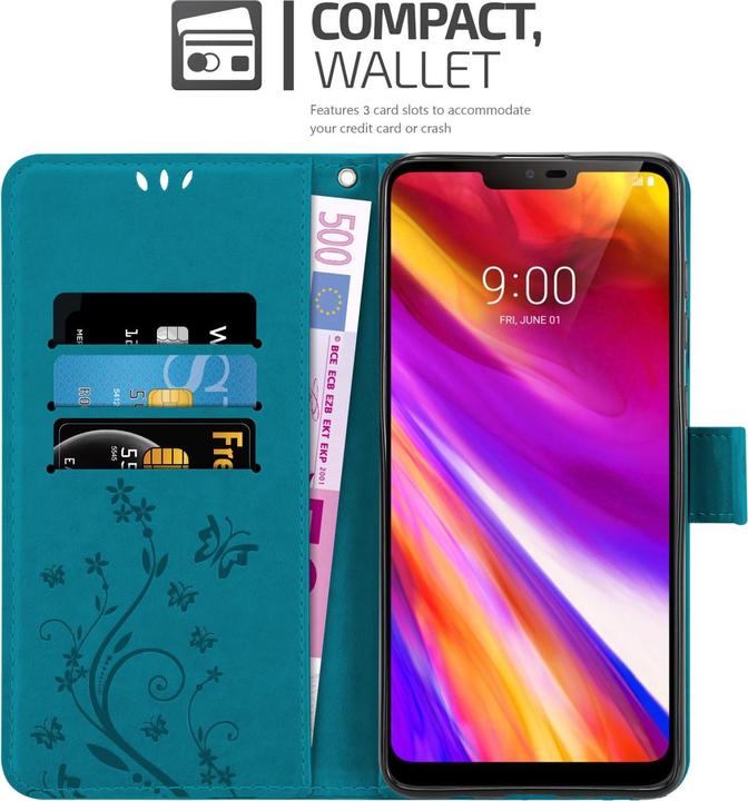 Actual product image Cadorabo Flower Book Case for LG G7 ThinQ / FIT / ONE (G7 ThinQ, LG G7 Fit, OnePlus X)