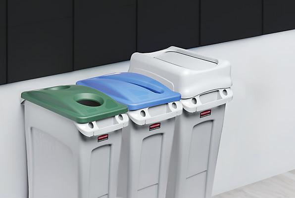 Actual product image Rubbermaid Recyclables sorting station, set of 3 SLIM JIM® (180 l)