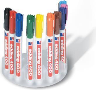 Produktbild Edding 400 (Orange, Gelb, Violett, Grün, Blau, Rosa, Schwarz, Rot, Braun, Hellblau, 1 mm, 10 x)