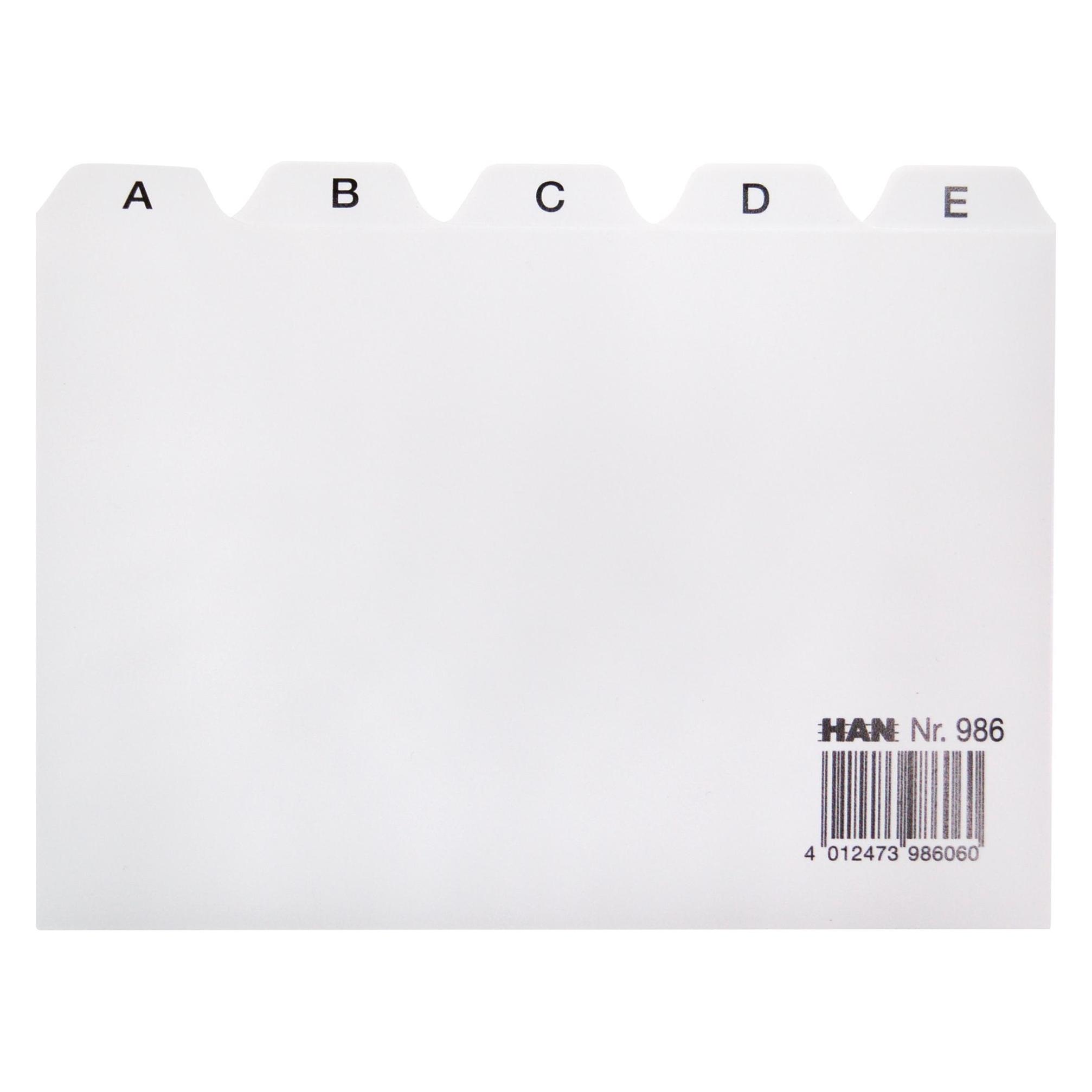 Han Register A-Z Alfabetische tabbladindex Polypropyleen (Pp) Wit