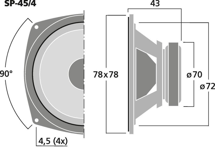 Actual product image Monacor Miniature bass-midrange speaker (1 pcs.)