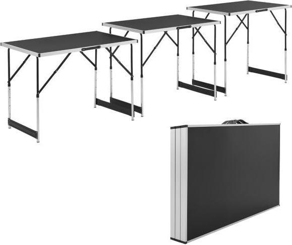 Actual product image Juskys Set of 3 folding table aluminium multifunctional table