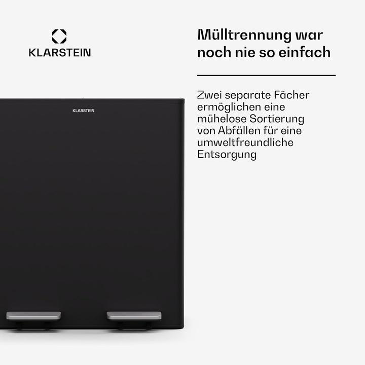 Image du produit Klarstein EcoVista Mülltrennsystem mit 2 Fächern & 3L Komposteimer (40 l)