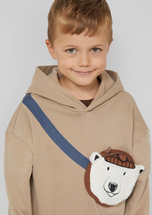 Produktbild s.Oliver Sweatshirt Oversize Kapuzen-Sweatshirt mit aufgesetzter Tasche, brushed inside (140)