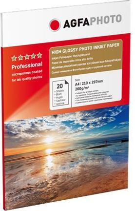 Produktbild AGFAPHOTO Professional Photo Paper High Gloss 260 g A 4 20 Bl (260 g/m², A4, 20 Stk.)