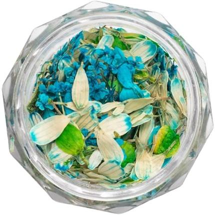 Semilac Flower Flakes Spring Meadow Pastel Green & Turquoise Nail Decoration (Vert pastel & turquoise)