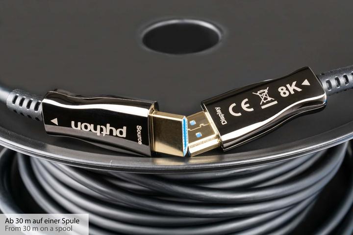 Produktbild Python AOC Hybrid Ultra-High-Speed HDMI 2.1 Kabel, 8K @60Hz / 4K @120Hz, 48 GBit/s, schwarz, 10m (10 m, HDMI)
